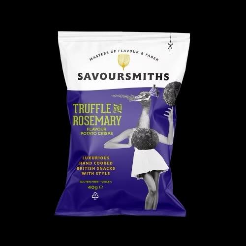Savoursmiths potetchips med trøffel og rosmarinsmak, 40g
