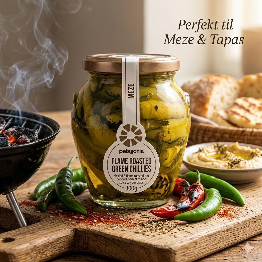 Flame Roasted Green Chillies, 300g